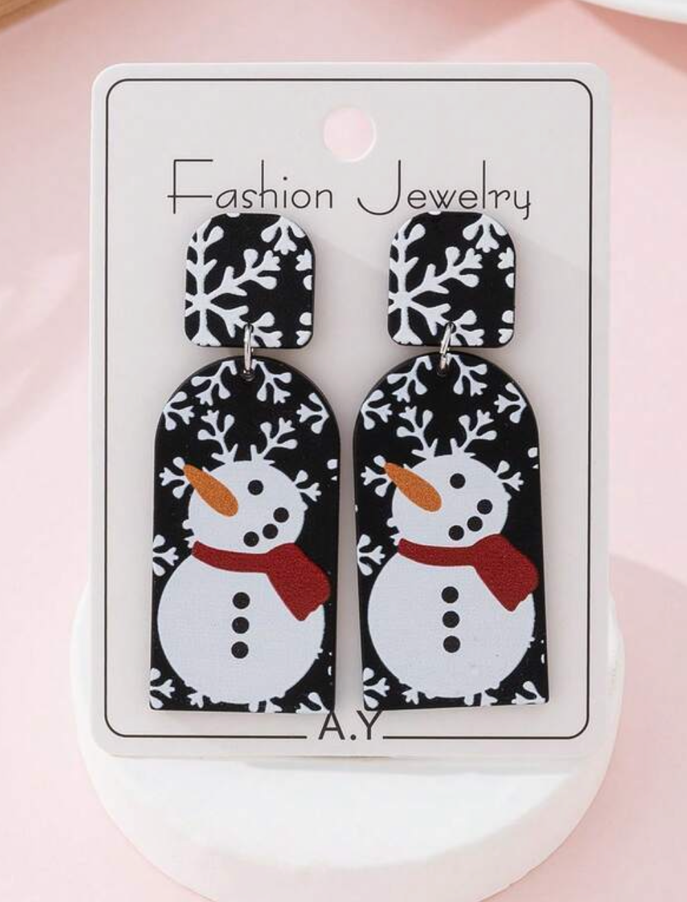 Snowflake Snowman Earrings