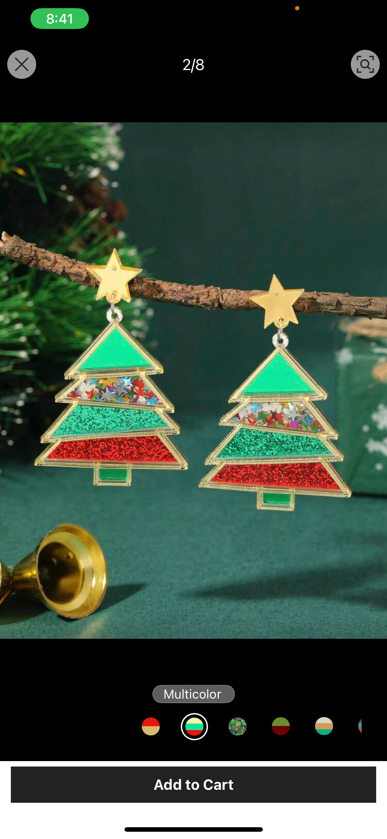Zig and Zag Christmas Tree Earrings