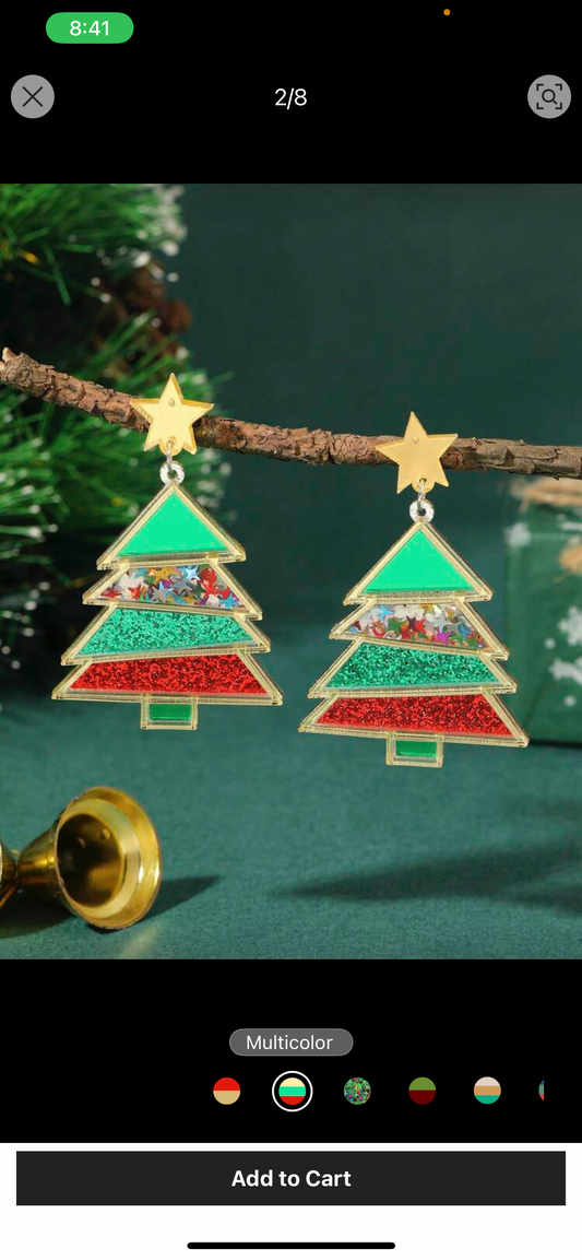 Zig and Zag Christmas Tree Earrings