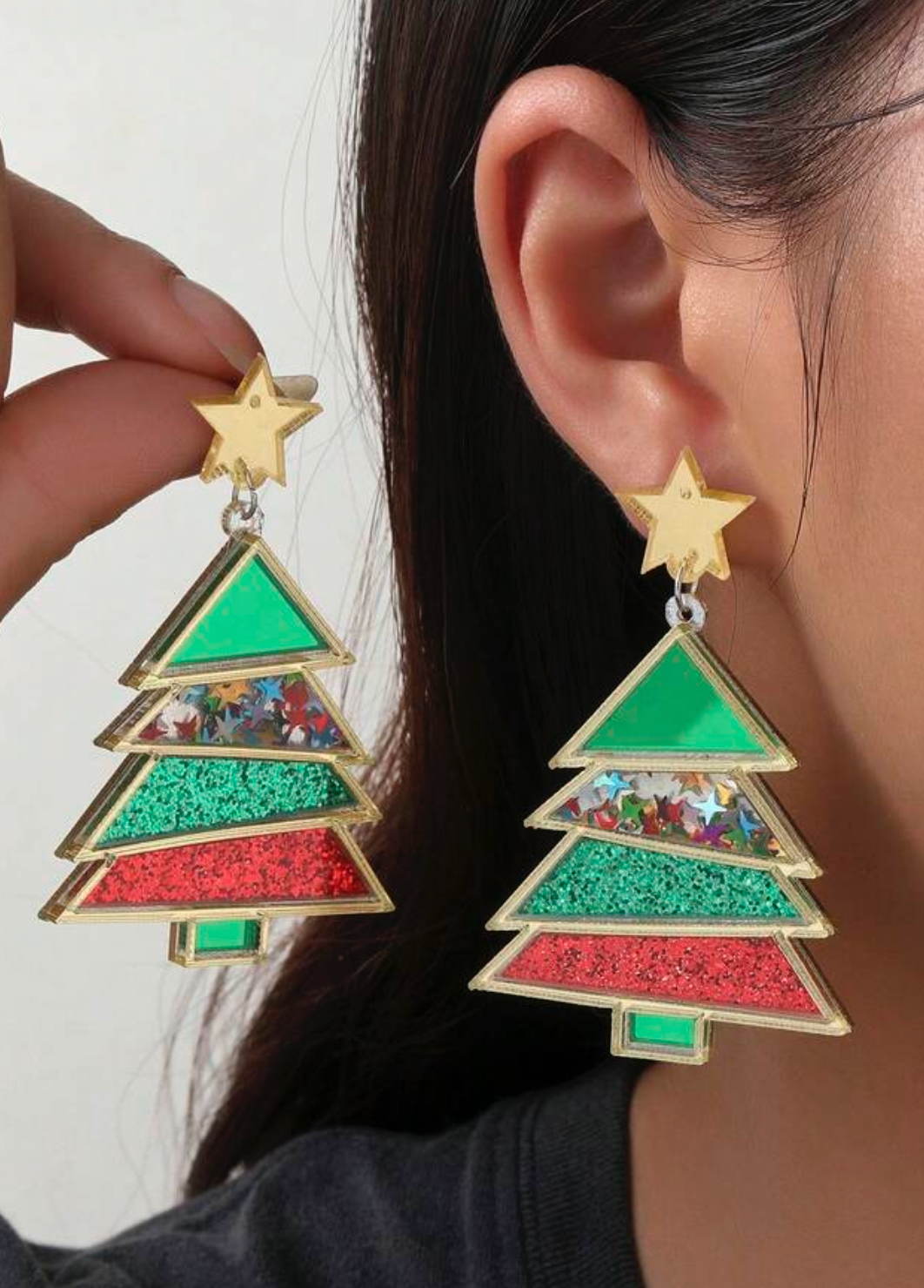 Zig and Zag Christmas Tree Earrings
