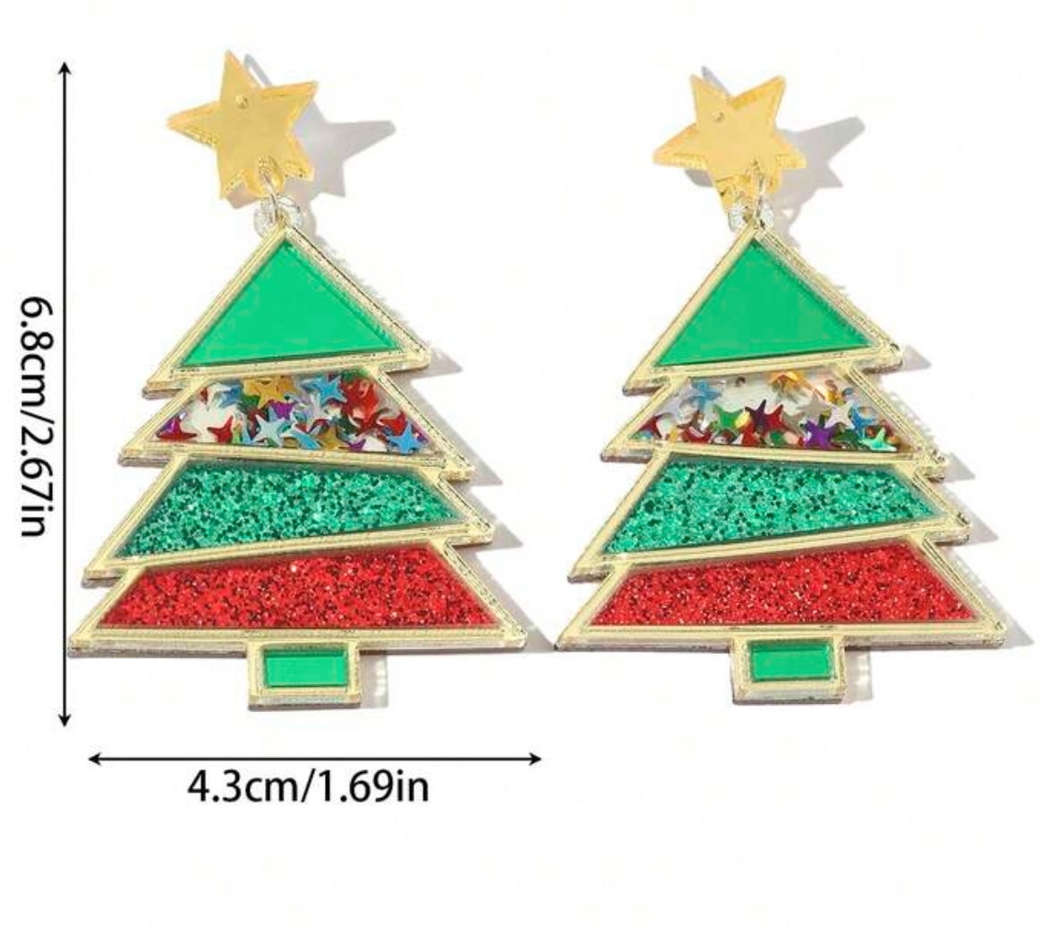 Zig and Zag Christmas Tree Earrings