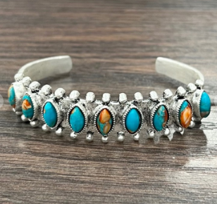 Natural Gemstone Cuff Bracelet