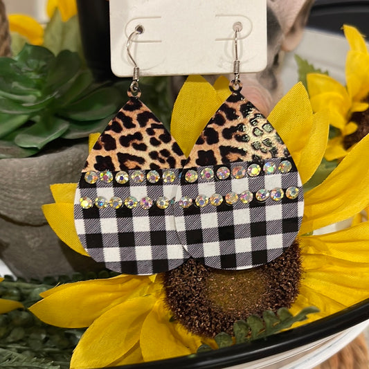 Leopard and Plaid Earrings