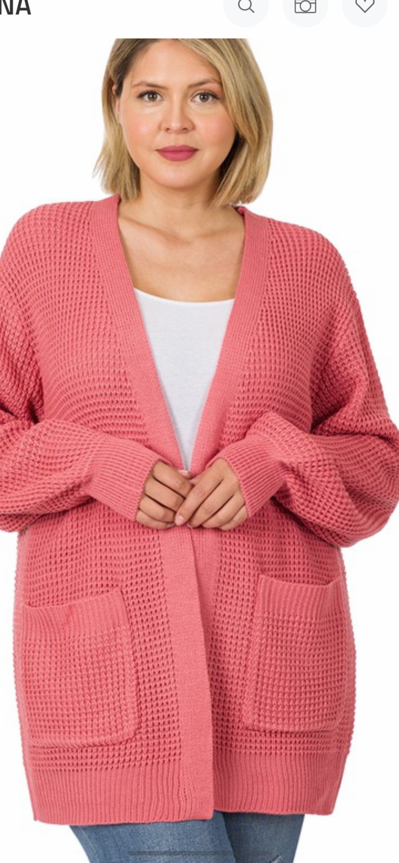 Waffle Open Cardigan