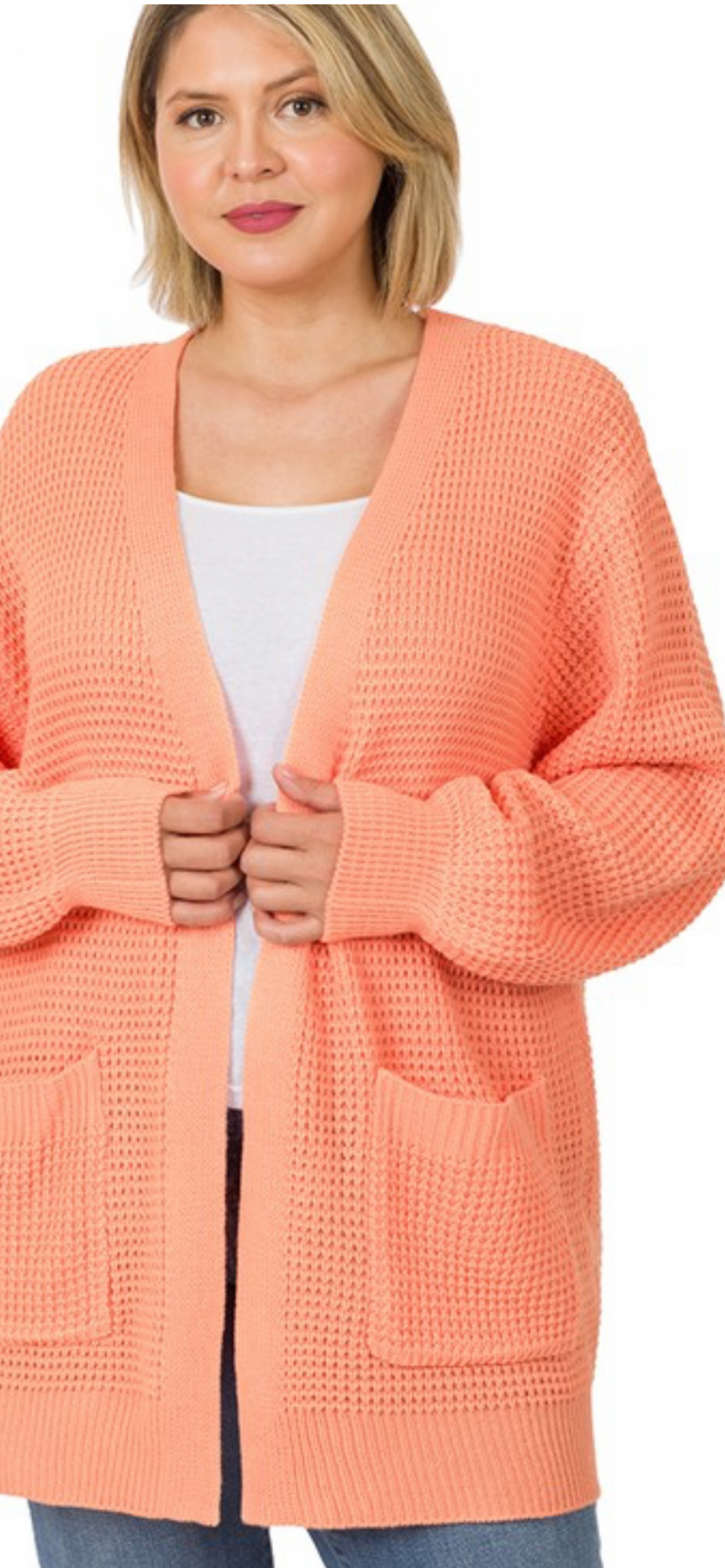 Waffle Open Cardigan