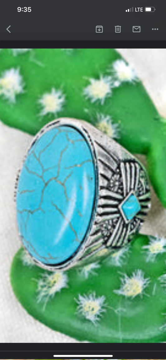 Turquoise Grand Bay Cross Ring